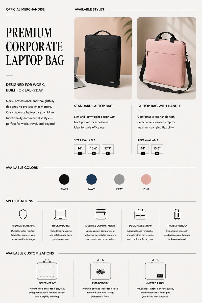 Premium corporate laptop bag
