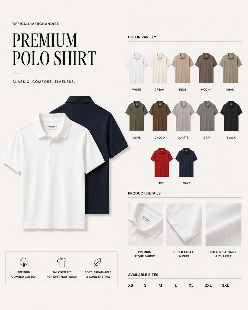 Premium polo shirt in 12 colors
